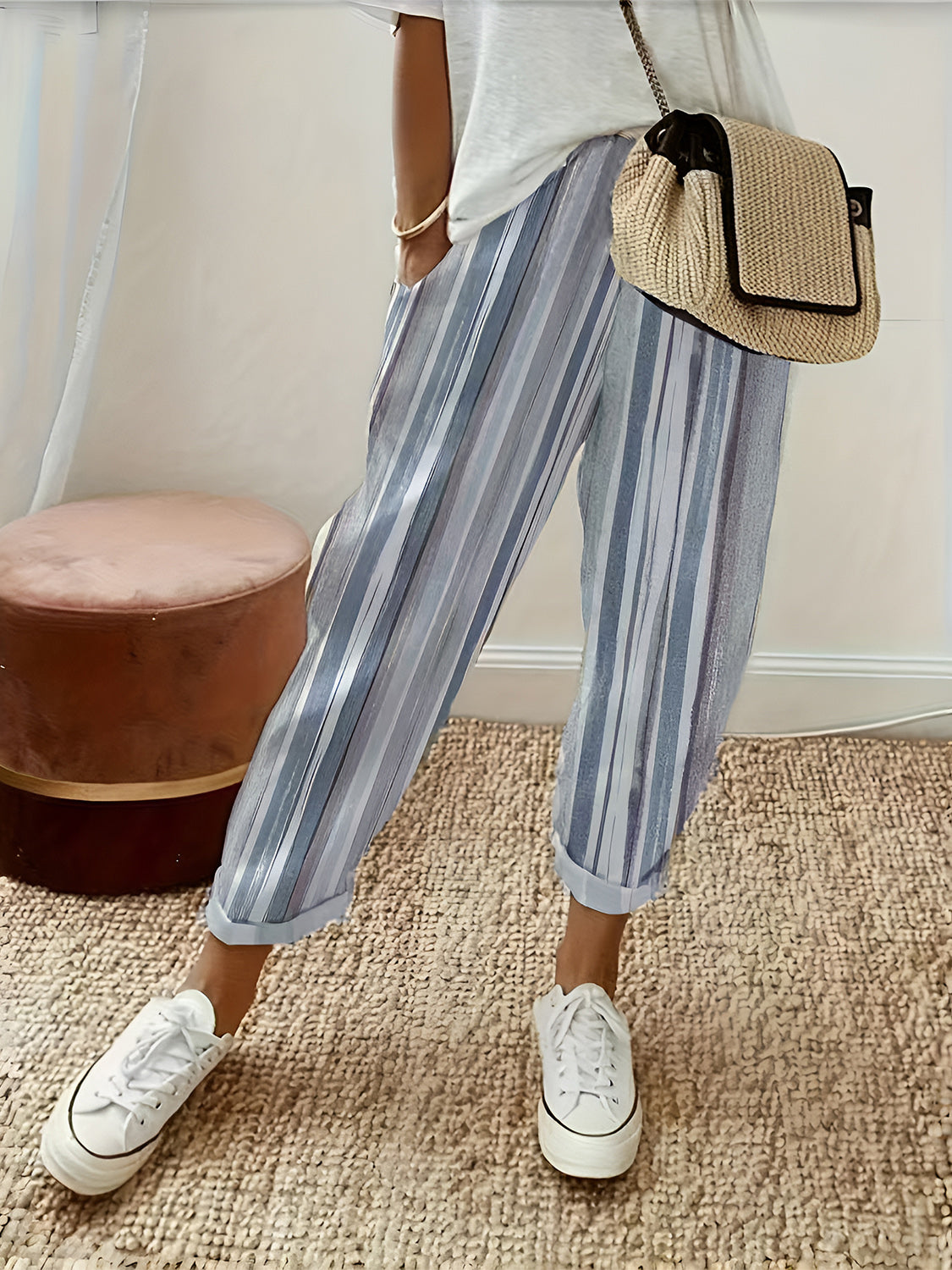 Striped Pants with Pockets