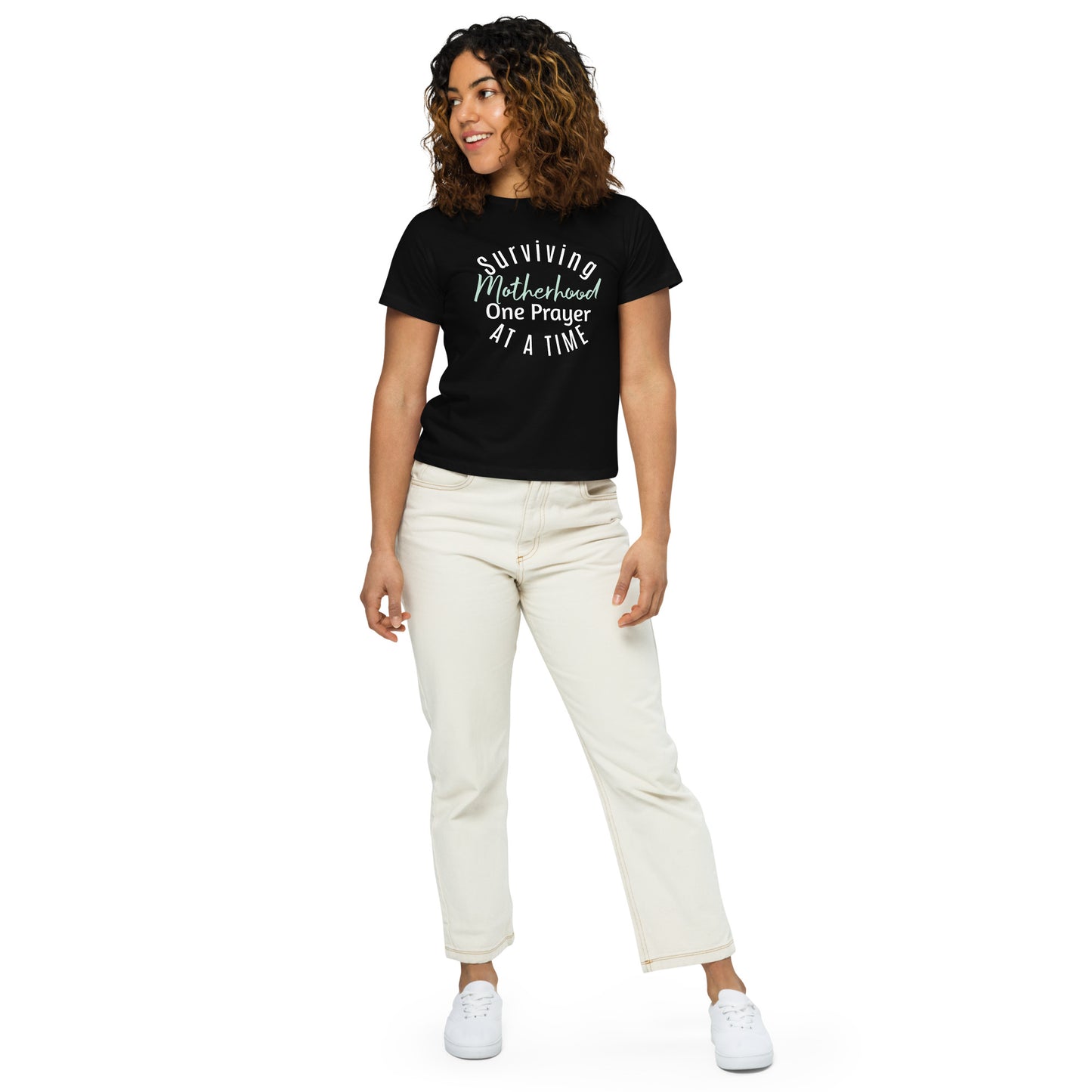 Women’s high-waisted 'Motherhood' t-shirt