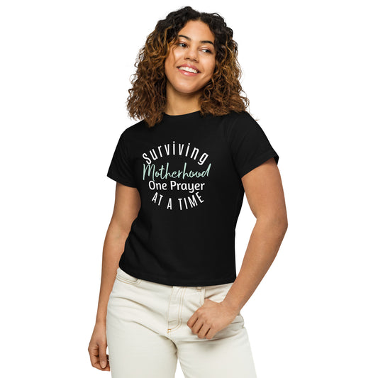 Women’s high-waisted 'Motherhood' t-shirt