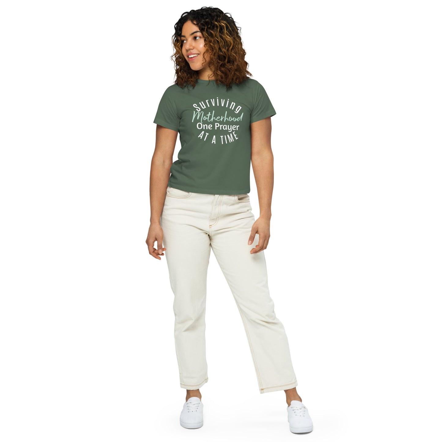 Women’s high-waisted 'Motherhood' t-shirt