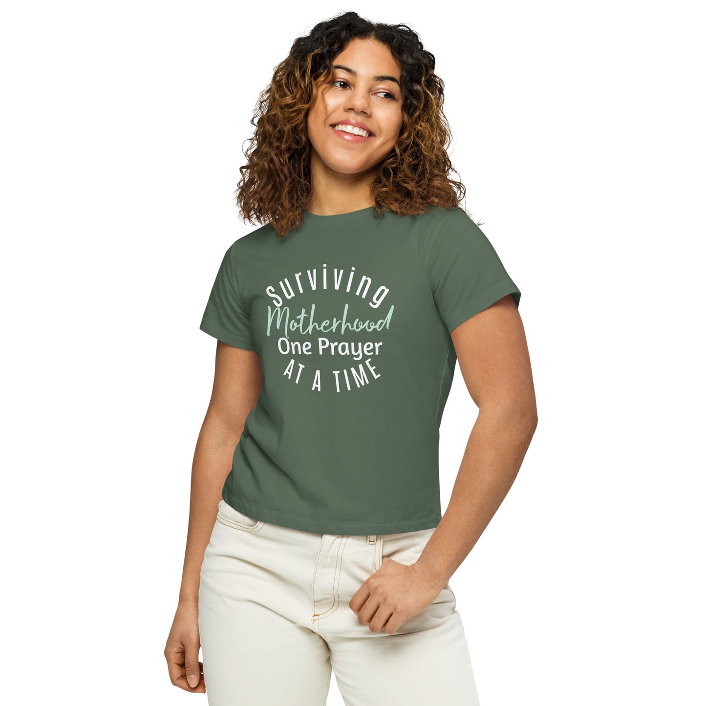 Women’s high-waisted 'Motherhood' t-shirt