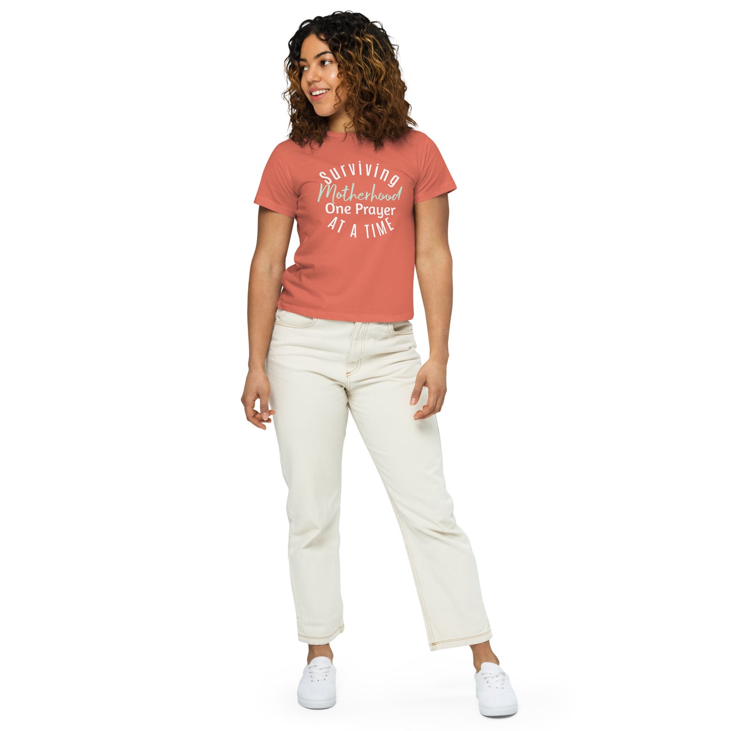 Women’s high-waisted 'Motherhood' t-shirt