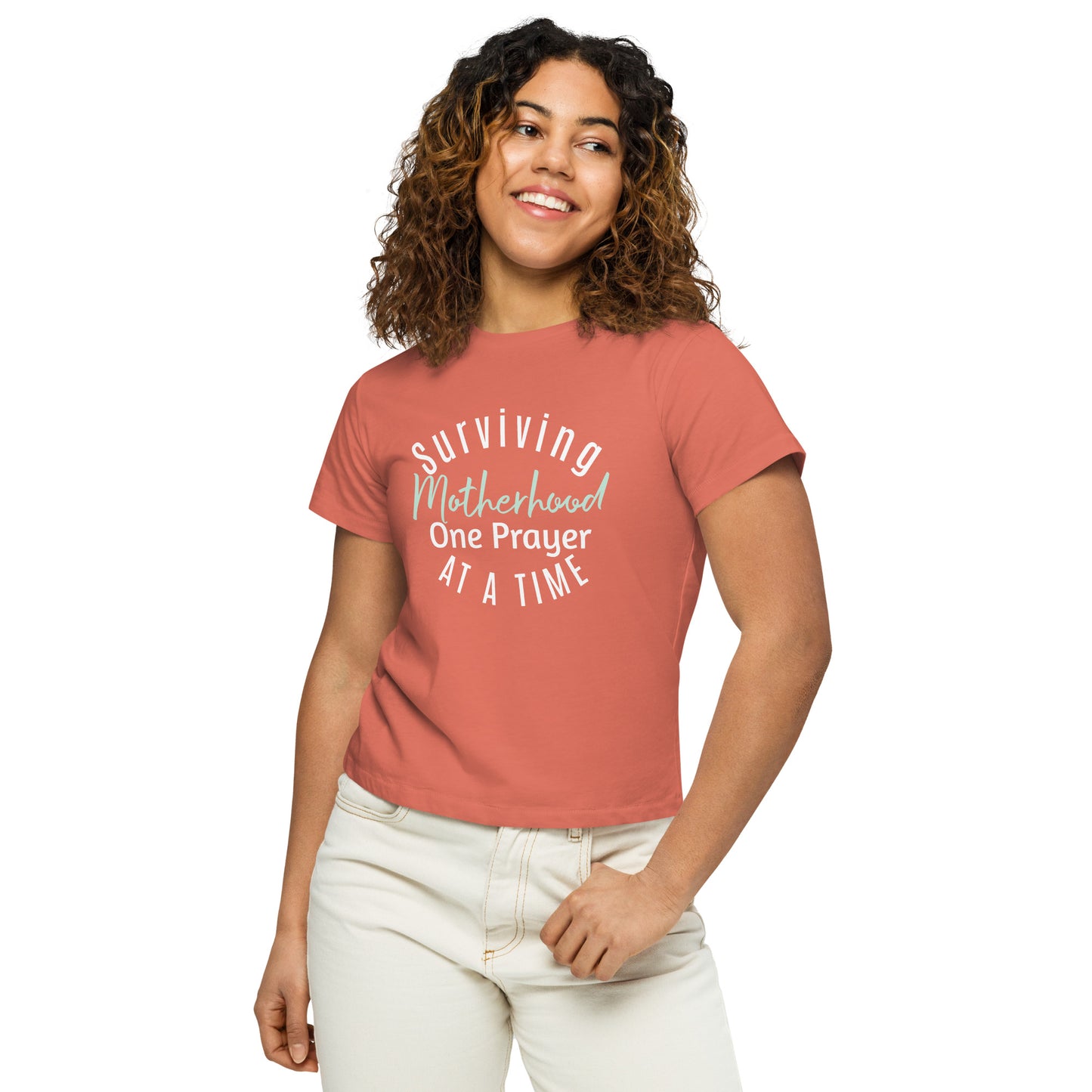 Women’s high-waisted 'Motherhood' t-shirt